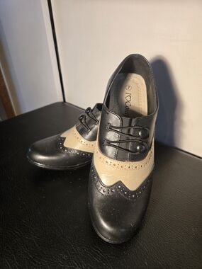 Black and Beige Oxford  Shoes